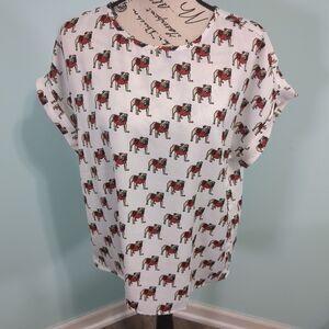 The Georgia Bulldogs Poly Blouse Stewart Simmons medium